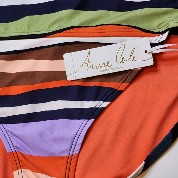 Anne Cole Mid-rise Striped Bikini Bottom - Picture 5 of 8